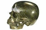 Realistic, Carved and Polished Pyrite Skull #116347-4